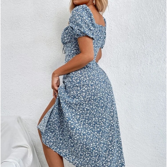 New floral print split thigh dress - Picture 5 of 6